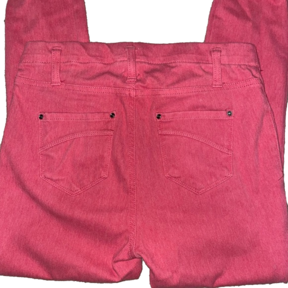 Women’s high rise denim rolled cuff capri pink - Picture 2 of 3